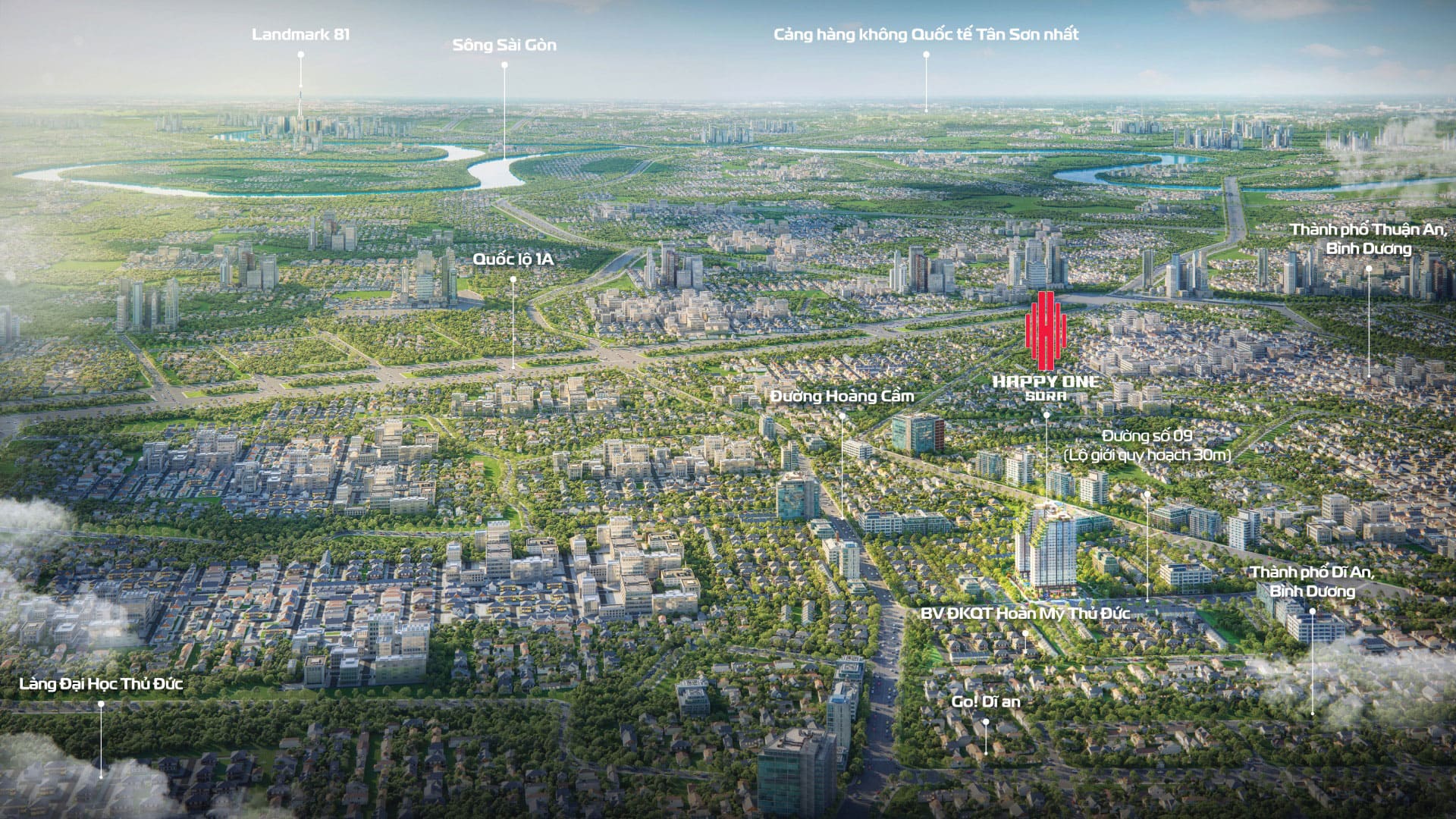 So Sánh Happy One Mori Với Astral City & The Emerald Golf View: Đâu Là Lựa Chọn Tốt Nhất 2025? 7 Vị trí tương quan giữa 3 dự án tâm điểm Thuận An